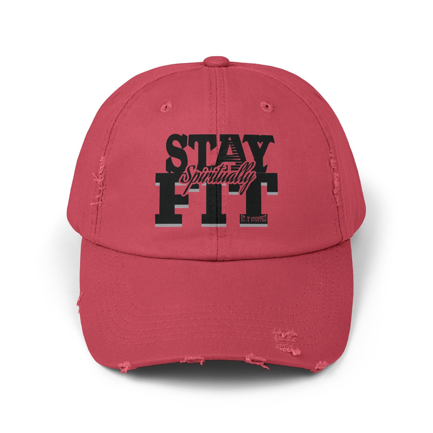 Stay Spiritually Fit Unisex Distressed Cap