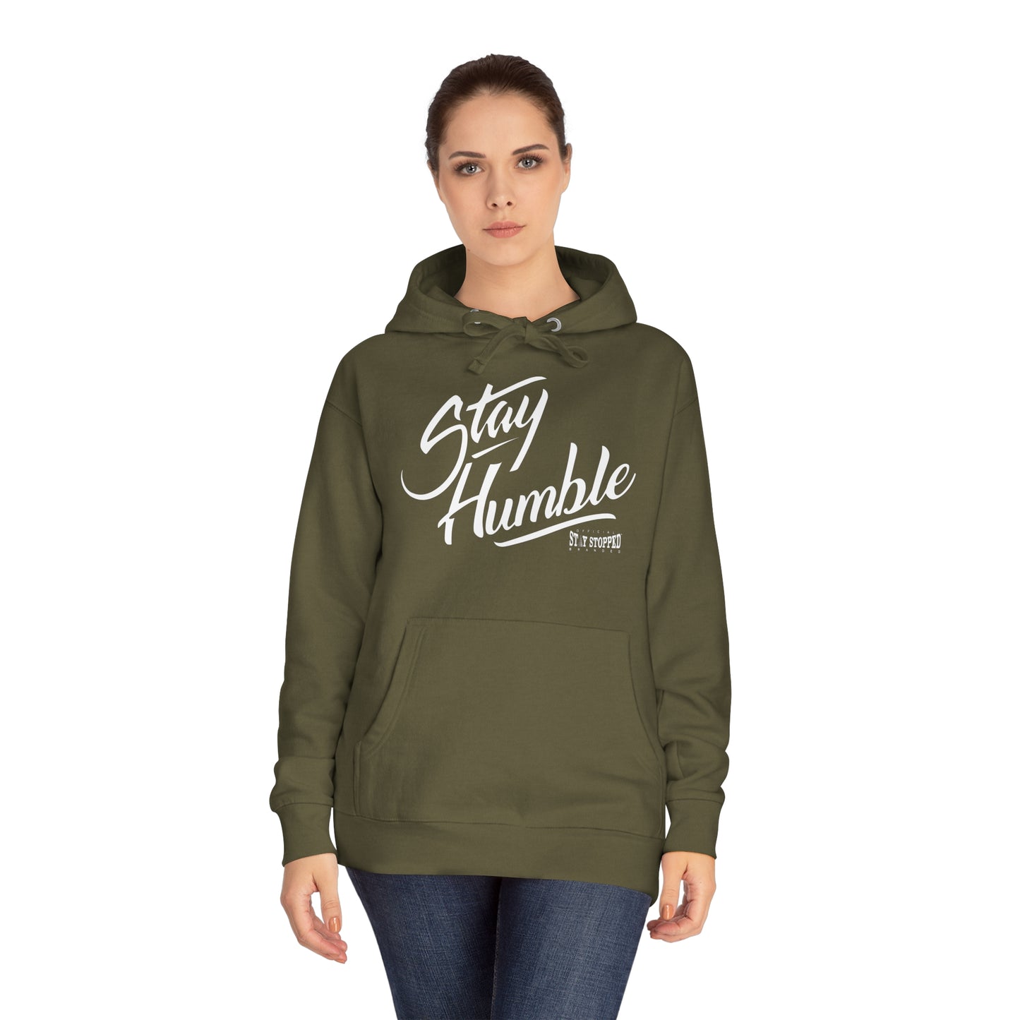 Military Green NEW Stay Humble Unisex Fleece Hoodie