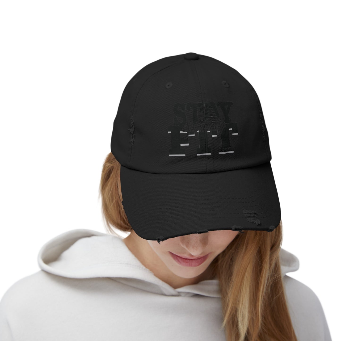 Stay Spiritually Fit Unisex Distressed Cap