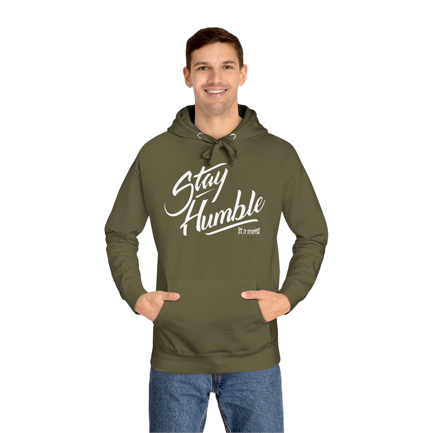Military Green NEW Stay Humble Unisex Fleece Hoodie