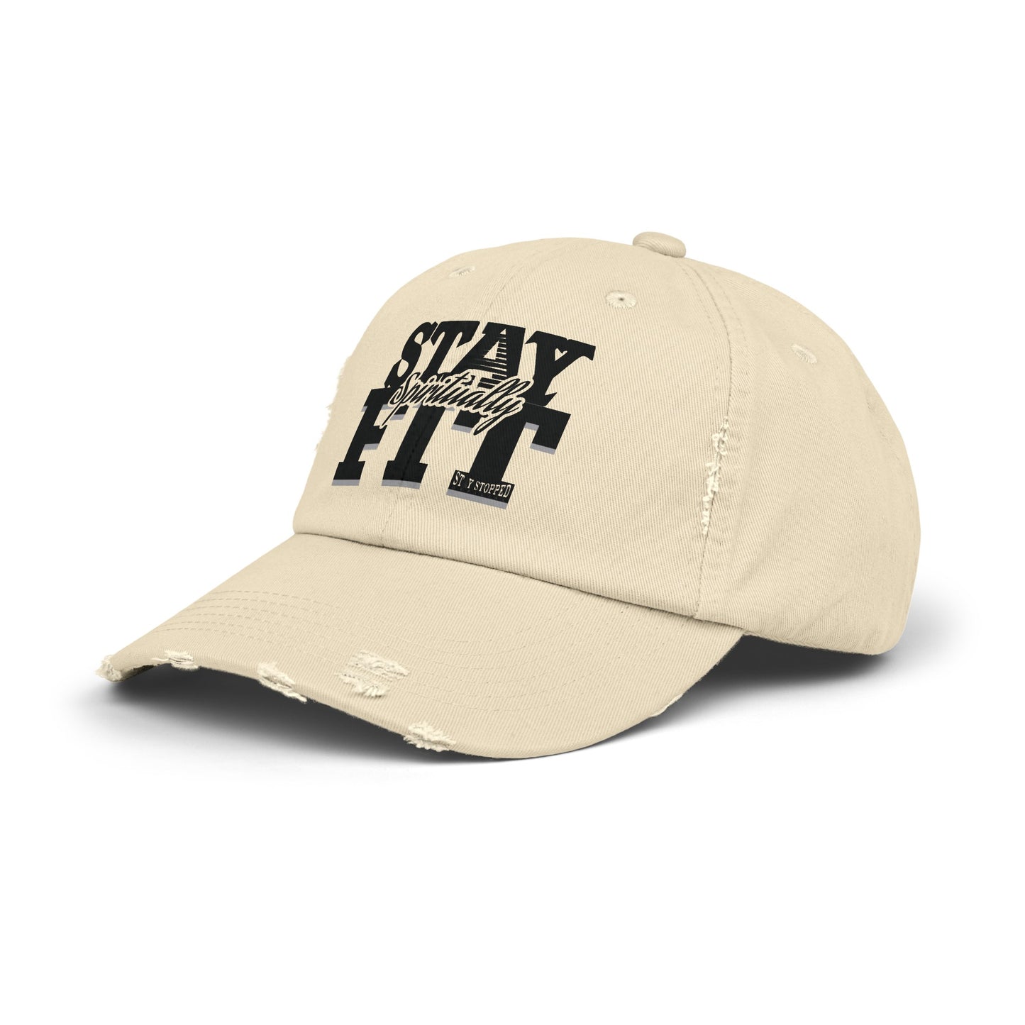 Stay Spiritually Fit Unisex Distressed Cap