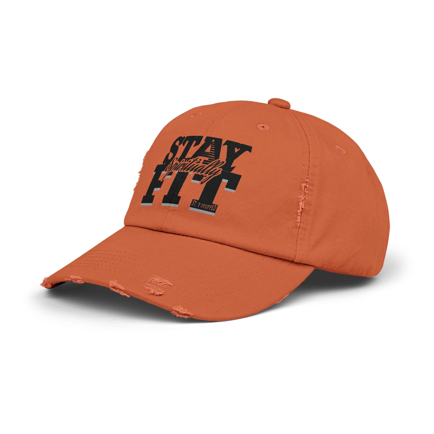 Stay Spiritually Fit Unisex Distressed Cap