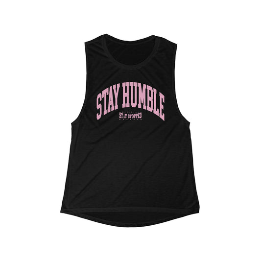 PINK FLOWY-Women's Flowy Scoop Muscle Tank