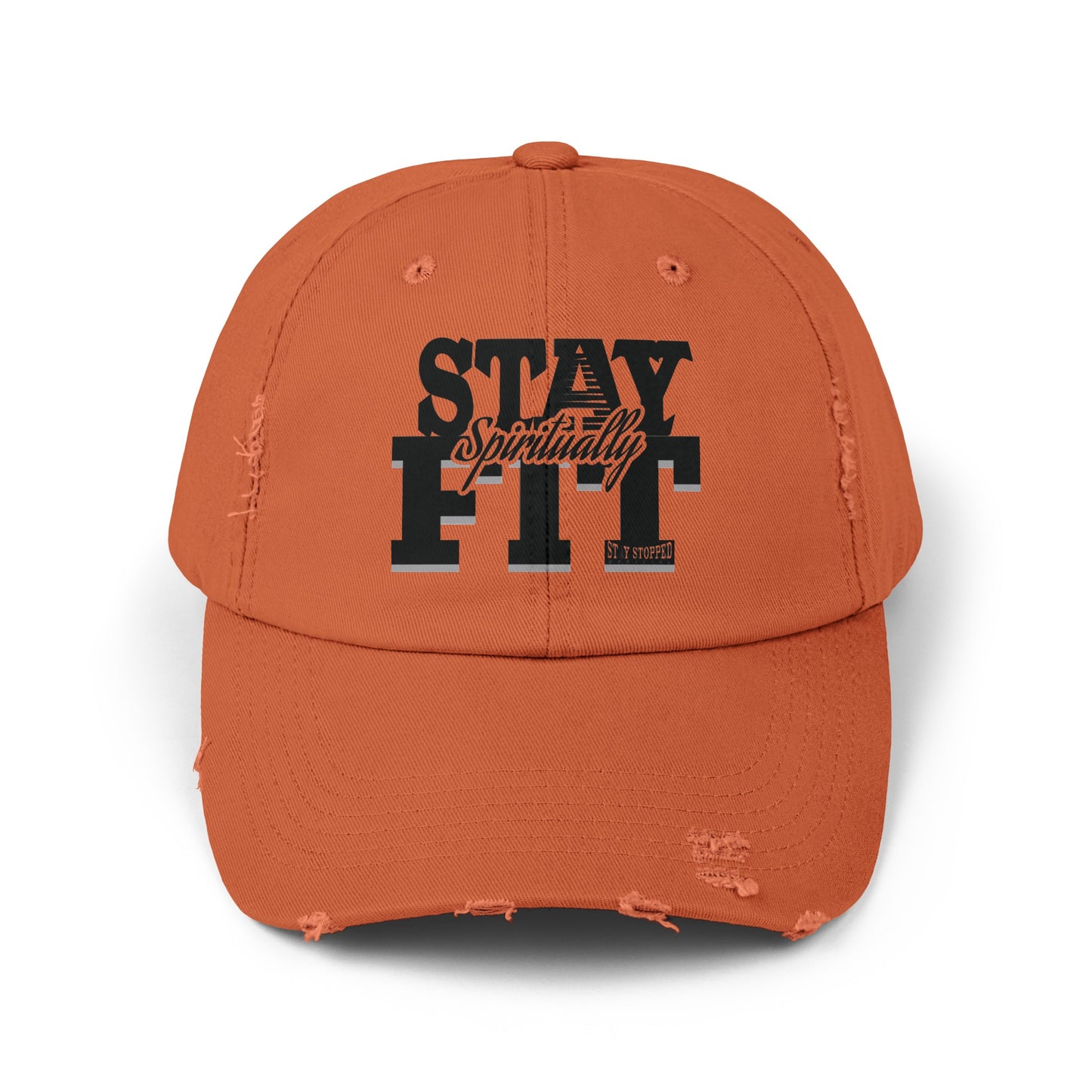 Stay Spiritually Fit Unisex Distressed Cap