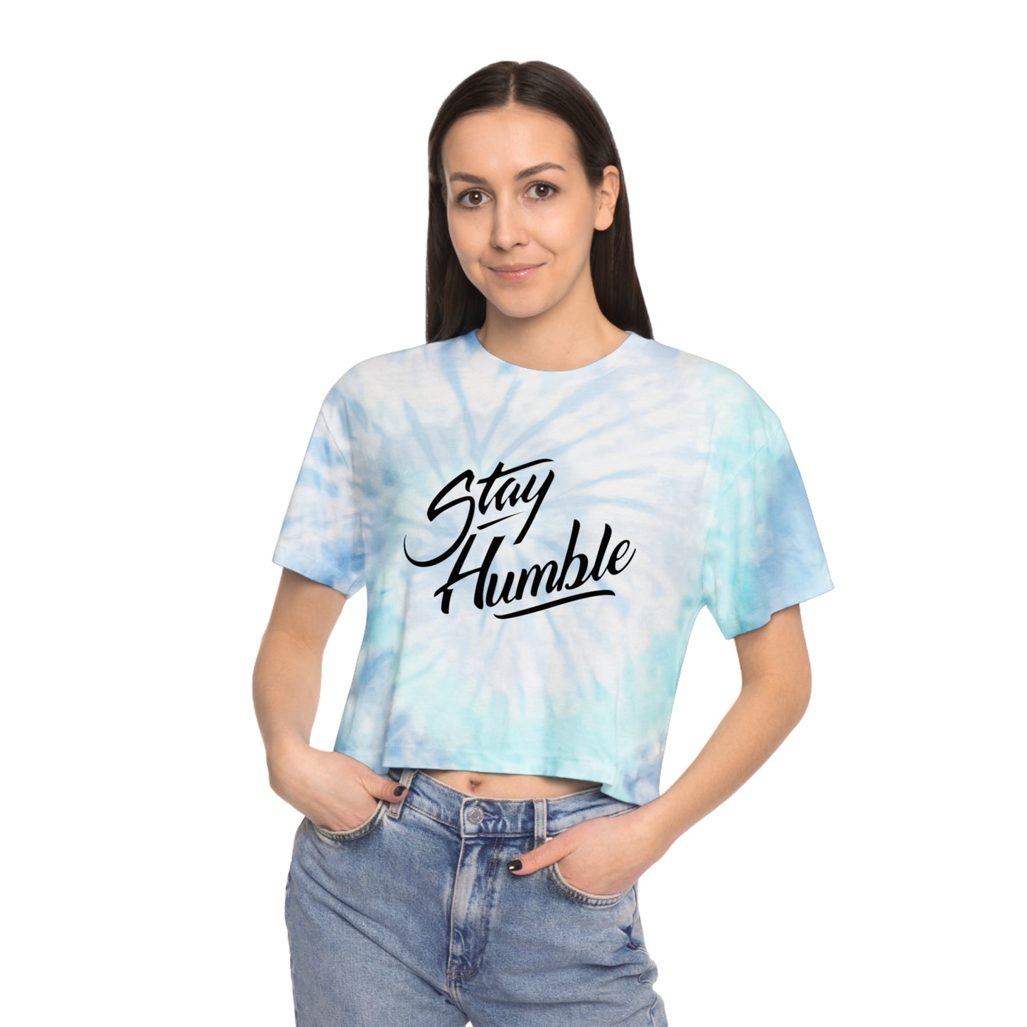 New Stay Humble Women's Tie-Dye Crop Tee