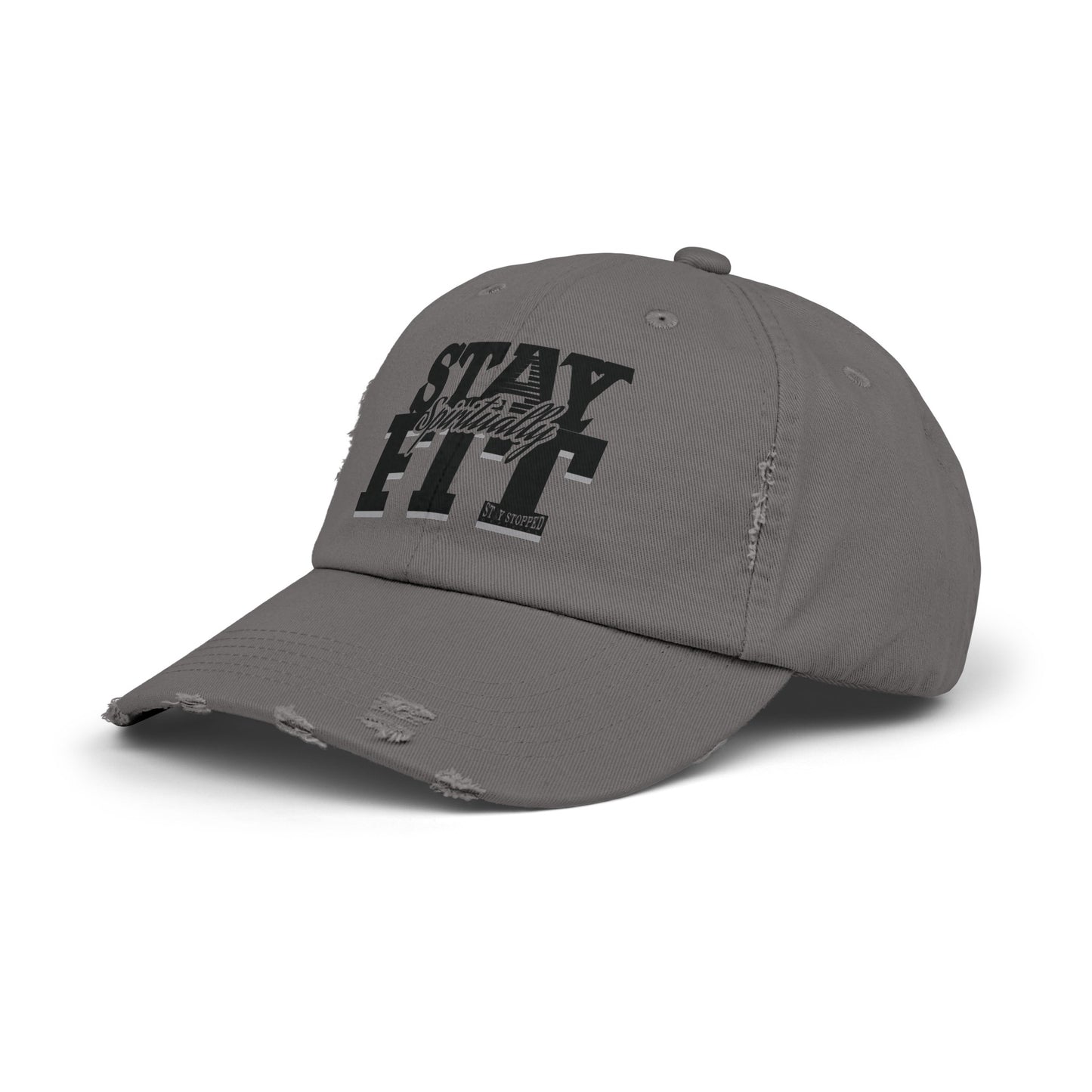 Stay Spiritually Fit Unisex Distressed Cap