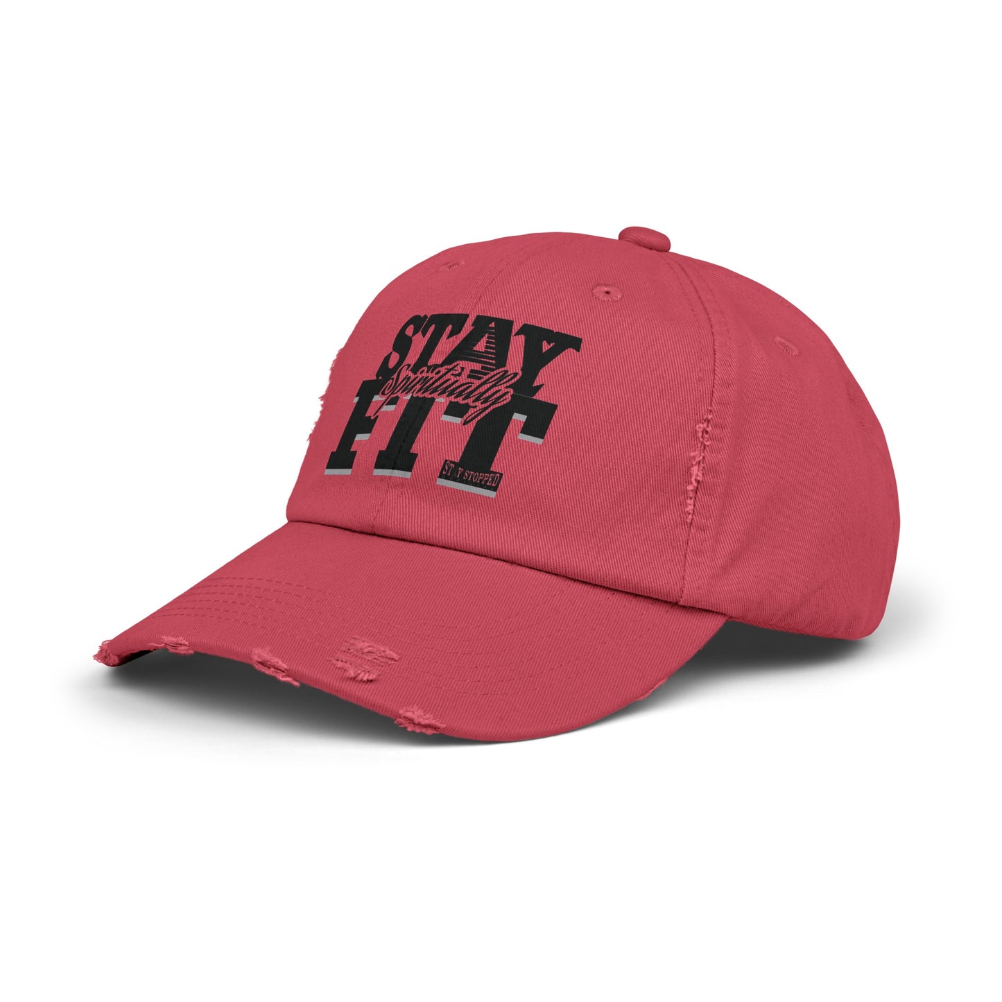 Stay Spiritually Fit Unisex Distressed Cap