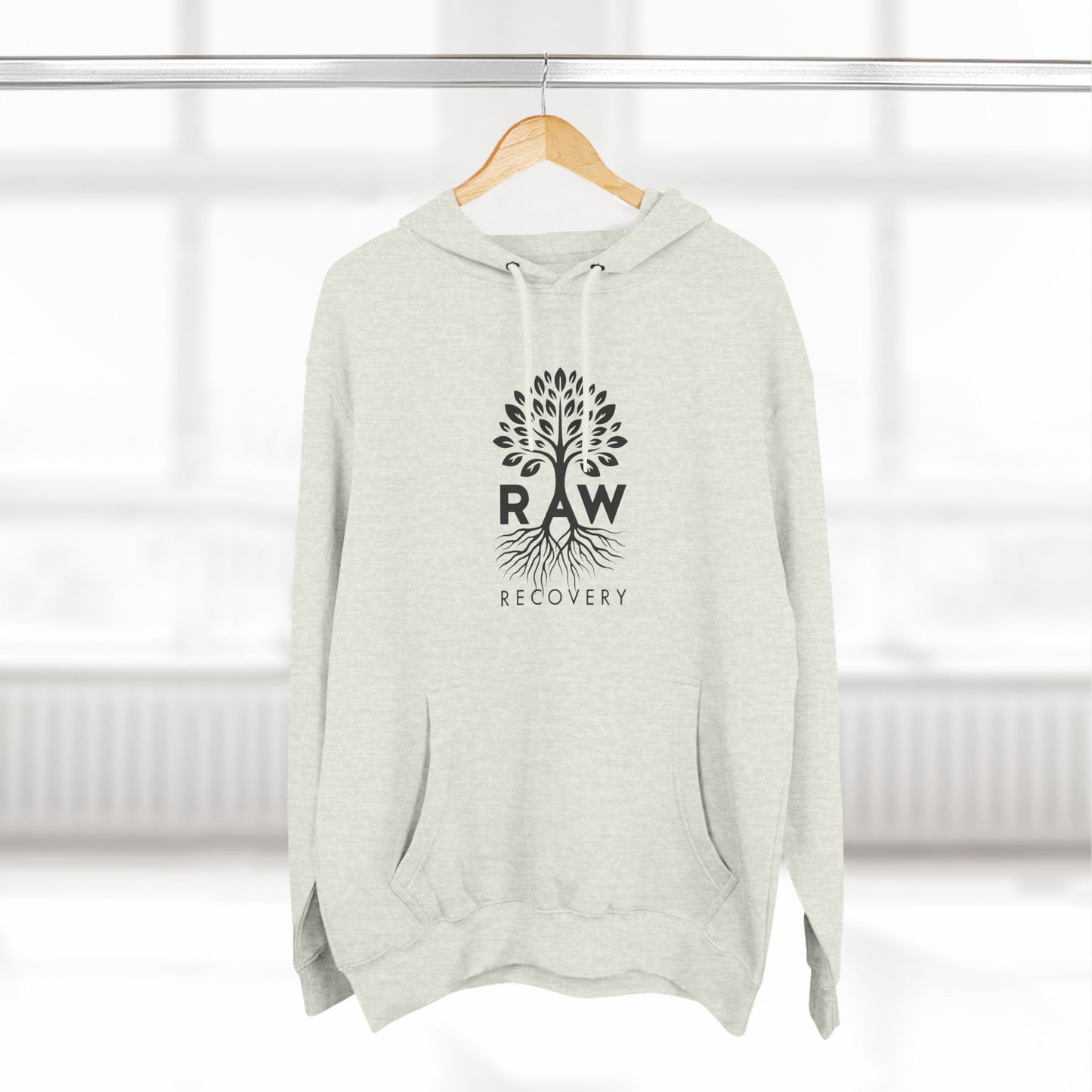 RAW RECOVERY Three-Panel Fleece Hoodie