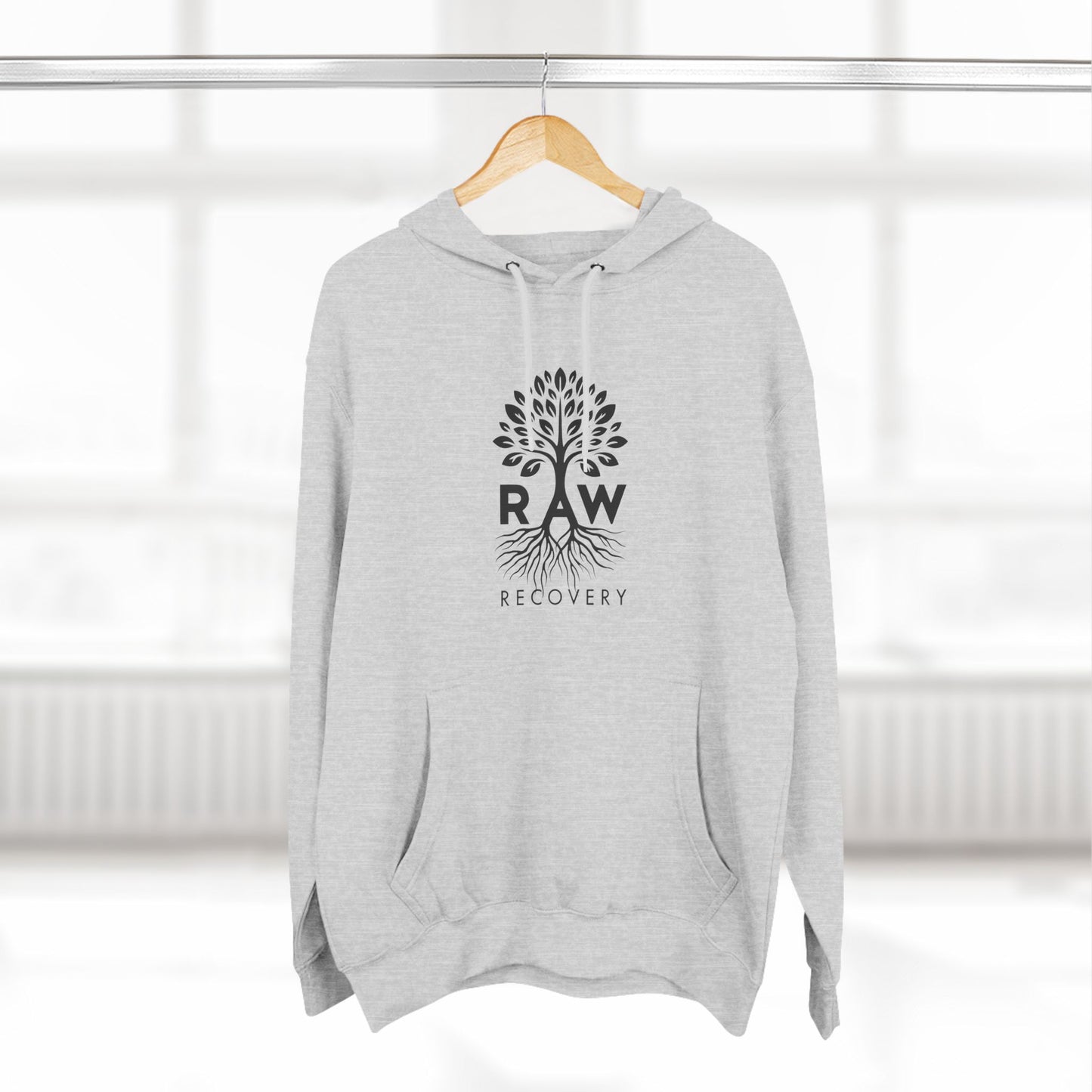 RAW RECOVERY Three-Panel Fleece Hoodie