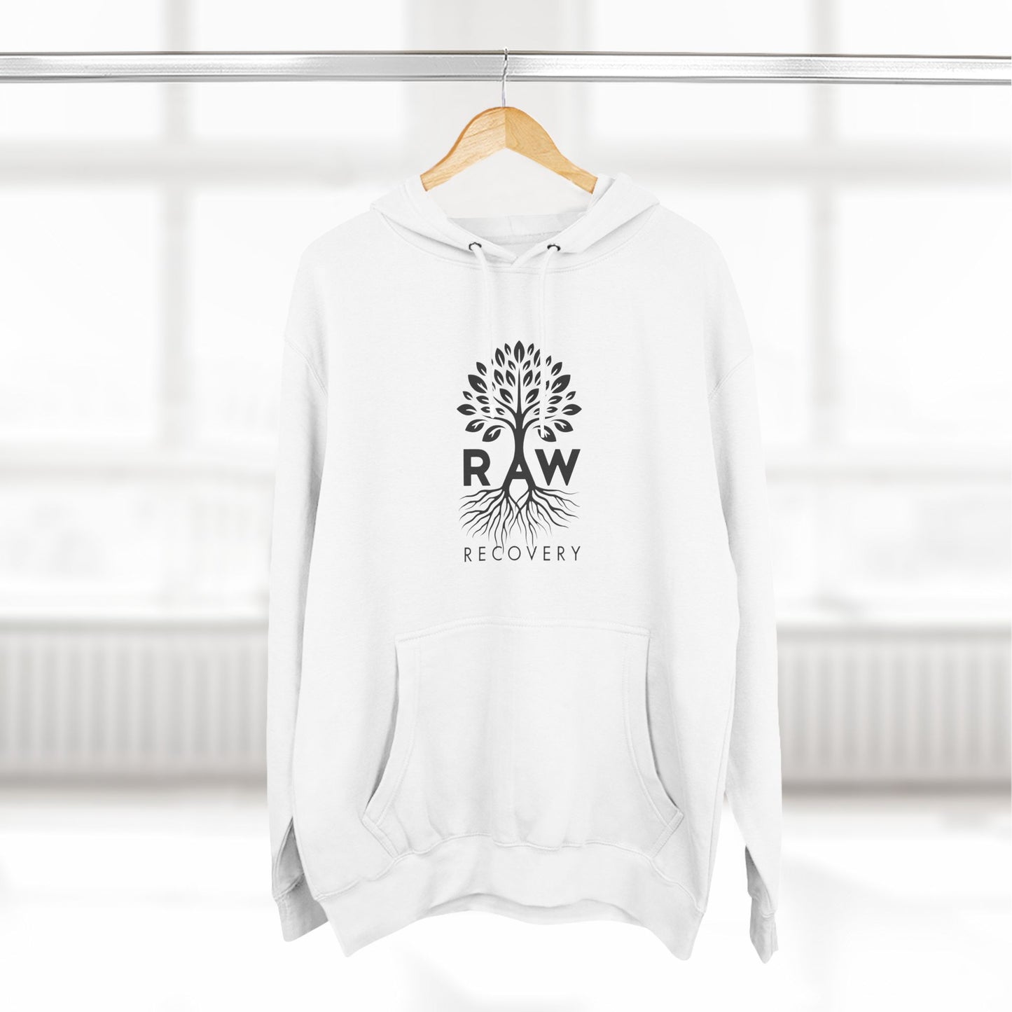 RAW RECOVERY Three-Panel Fleece Hoodie