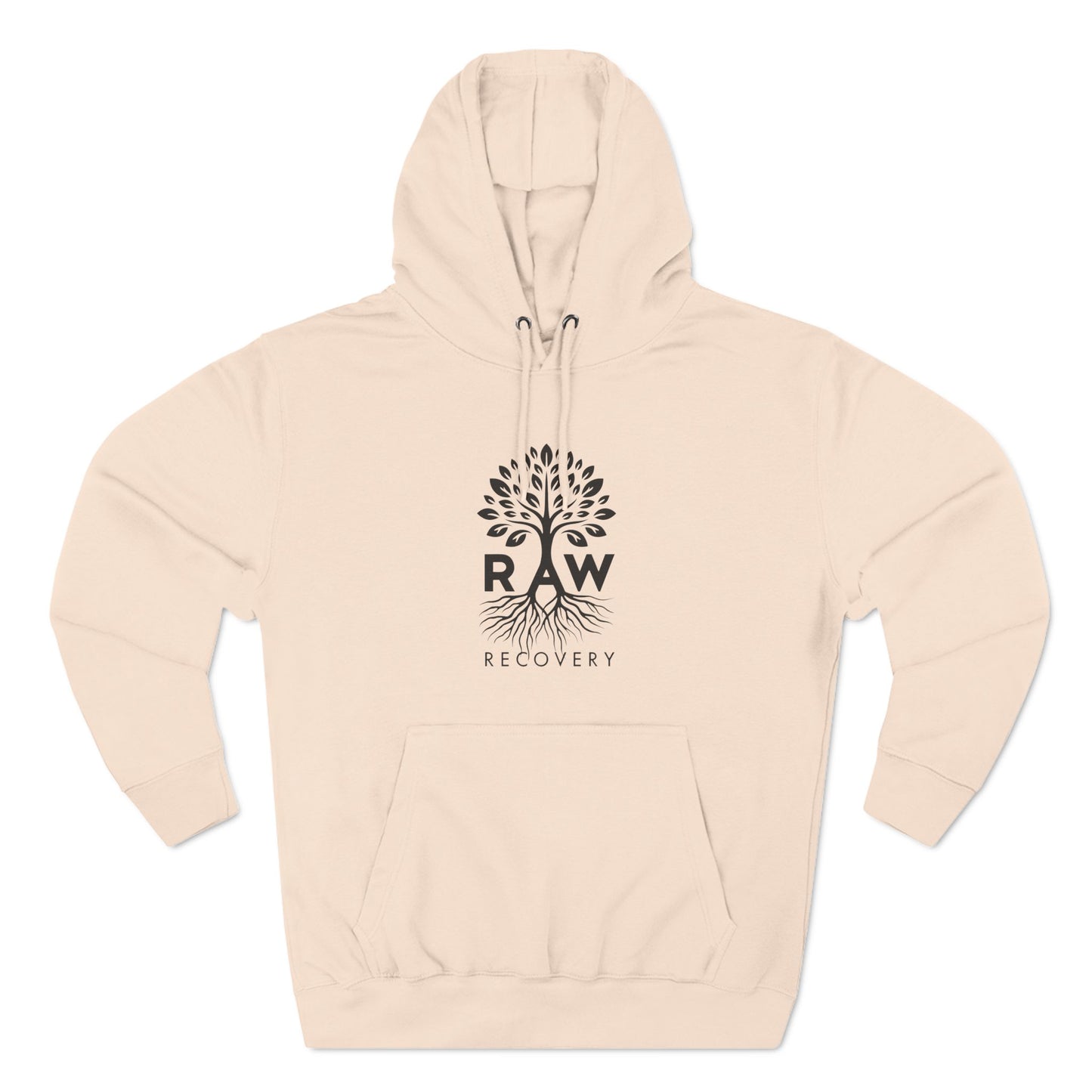 RAW RECOVERY Three-Panel Fleece Hoodie