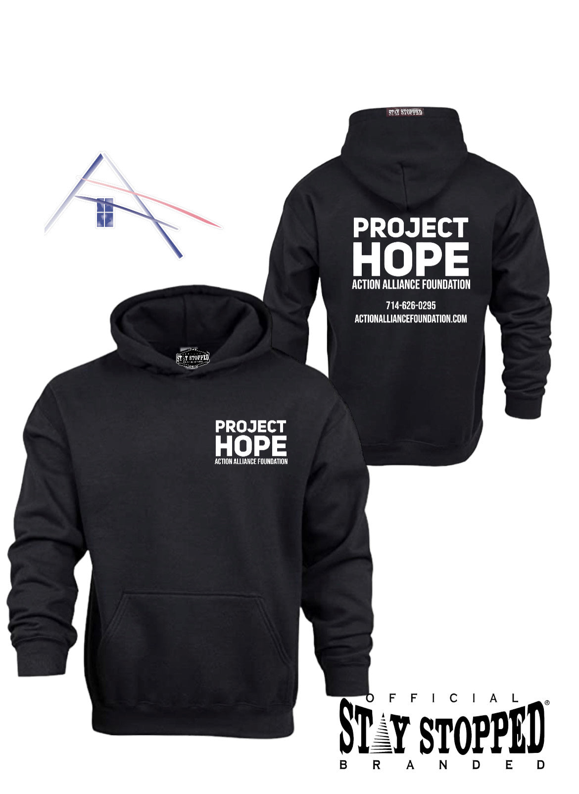 PROJECT HOPE-Pull Over Hoodies BLACK
